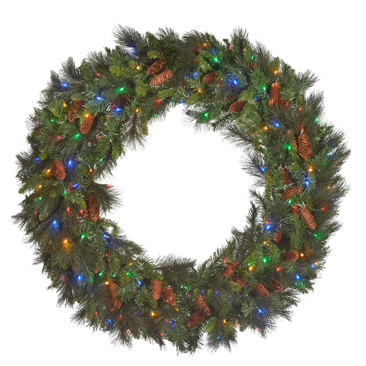 36" Mixed Noble Wreath with LED Concave Lights