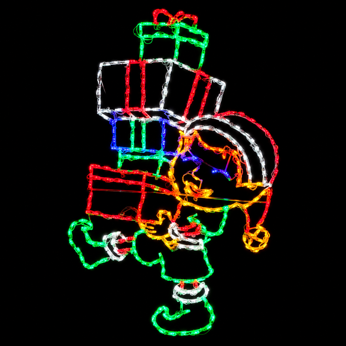Elf with Present Stack LED Display