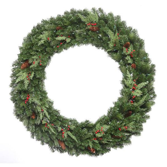 72" Mountain Pine Wreath with LED Concave Lights - unlit