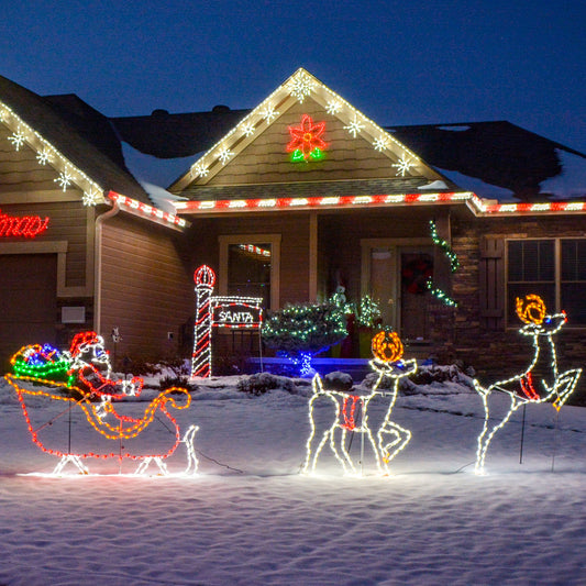 Leaping Reindeer LED Display (38")
