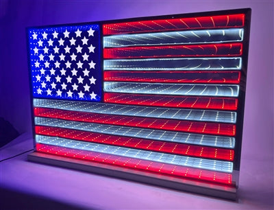 Standing American Flag Infinity Light