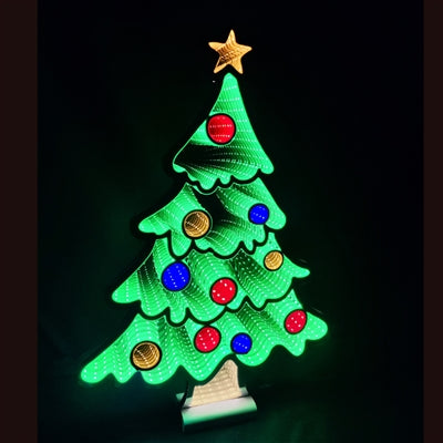 Christmas Tree with Ornaments Infinity Light