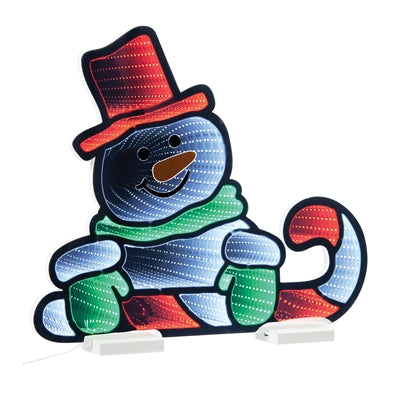 Snowman with Candy Cane Infinity Light