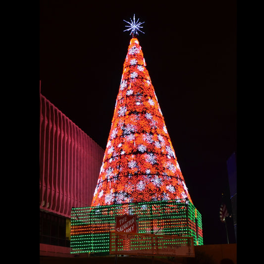 Snowflake Aluminum Frame Tree commercial installation
