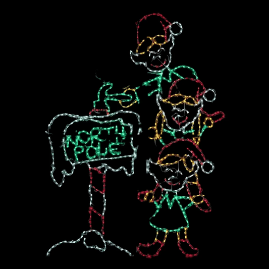 North Pole Elves Animated LED Display