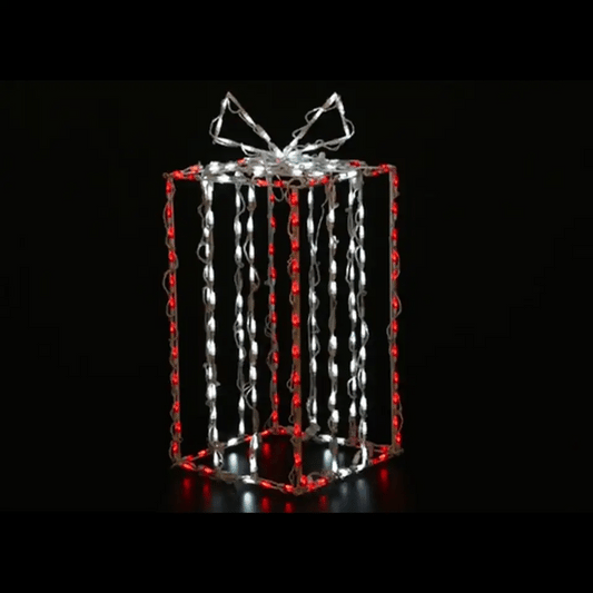 3D Gift Box 37, Red with White Bow - Twinkle - animated