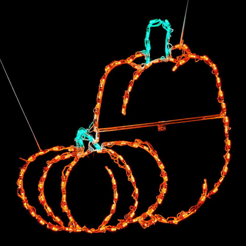Double Pumpkin Fall & Halloween LED Display