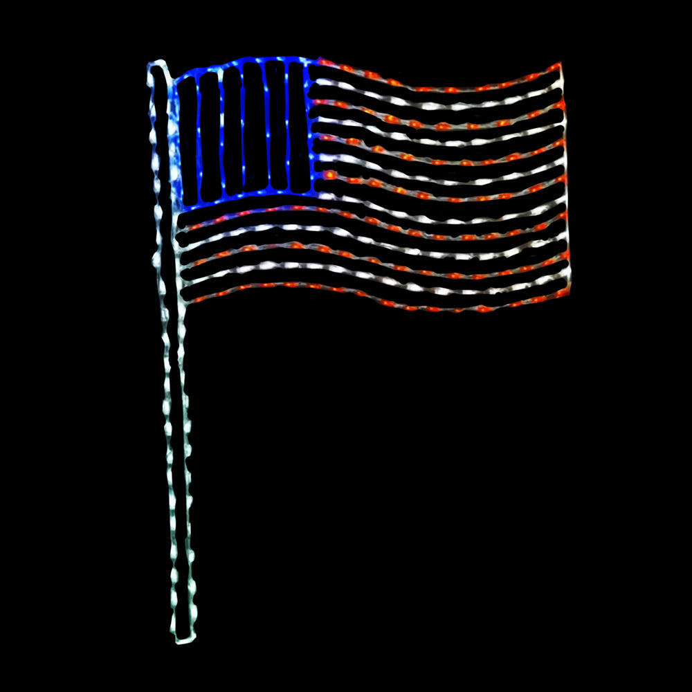 American Flag on Pole LED Display