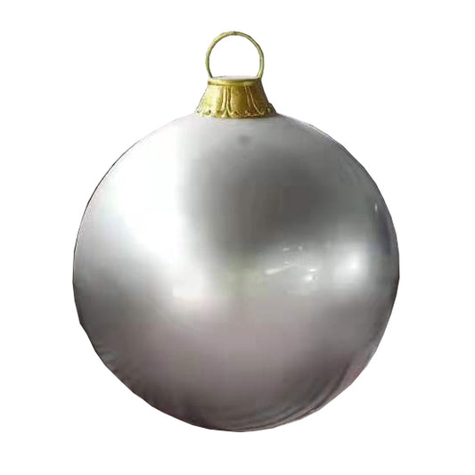 52" Fiberglass Ornament - Silver with Gold Cap