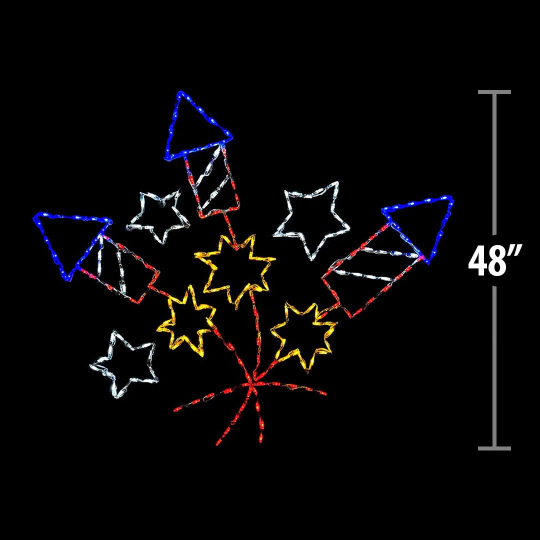 Firecracker Cluster 4th of July LED Display