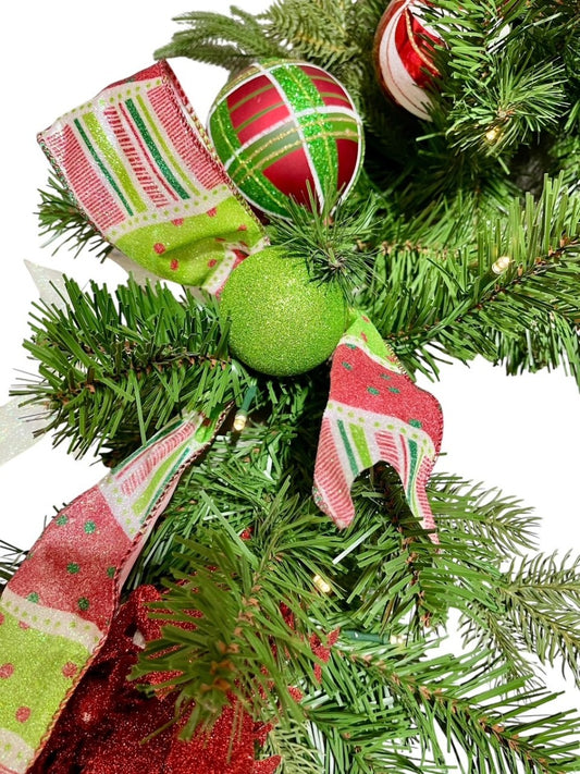 9' Decorated Christmas Garland - Festive Whimsy with Battery Operated Lights