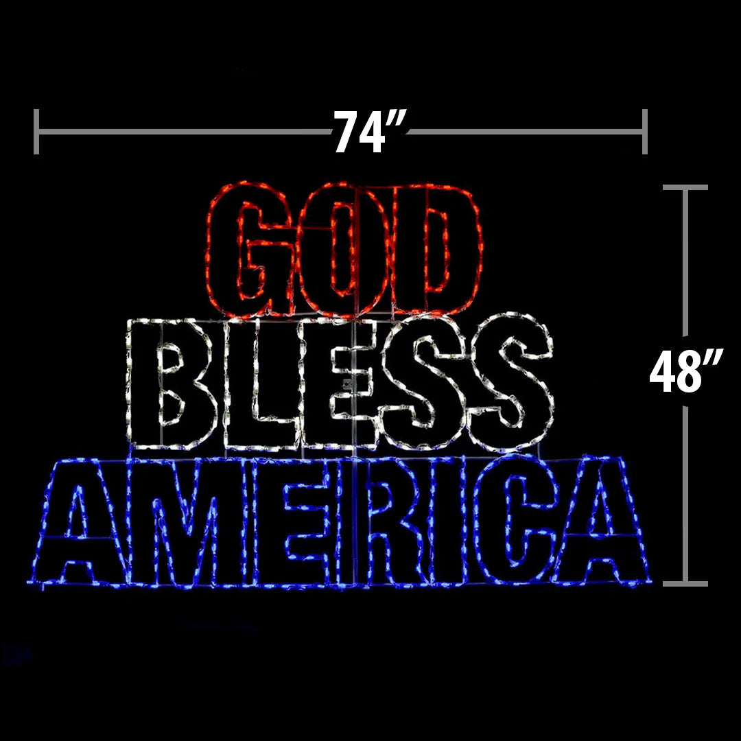 God Bless America LED Sign (40")
