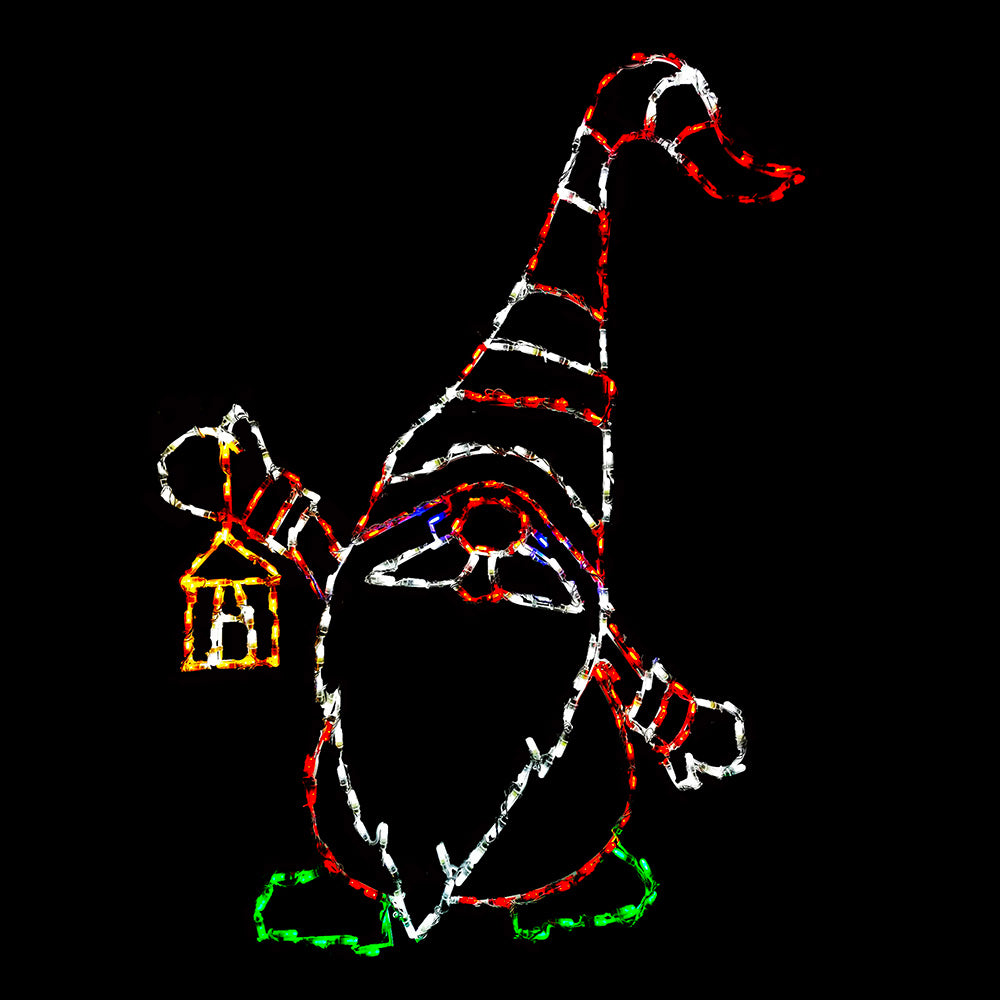 Gnome with Lantern LED Display