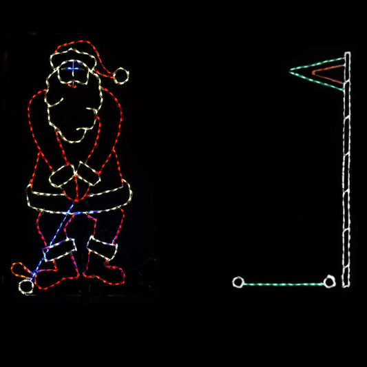 Golfing Santa Animated LED Display