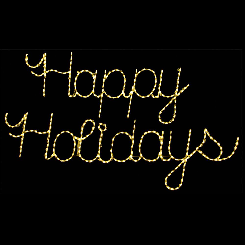 Happy Holidays LED Sign - Warm White (43")