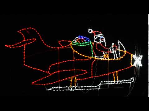 Santa Flying an Airplane Animated LED Display