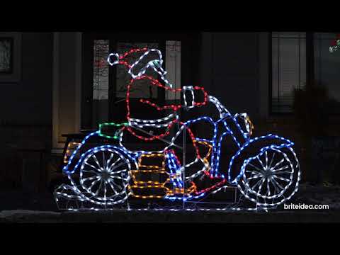Santa Riding Motorcycle Animated LED Display (52")