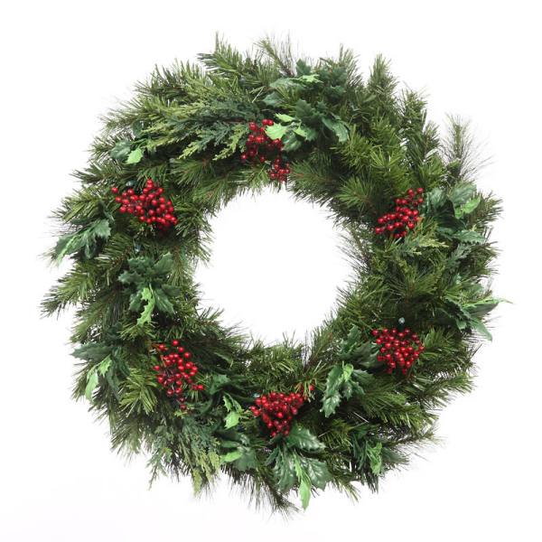 30" Estate Wreath with Battery Powered Lights