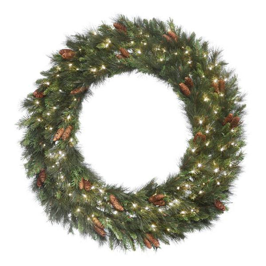 48" Mixed Noble Wreath with LED Concave Lights