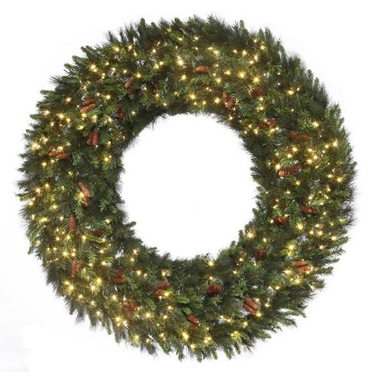 72" Mixed Noble Wreath with LED Concave Lights