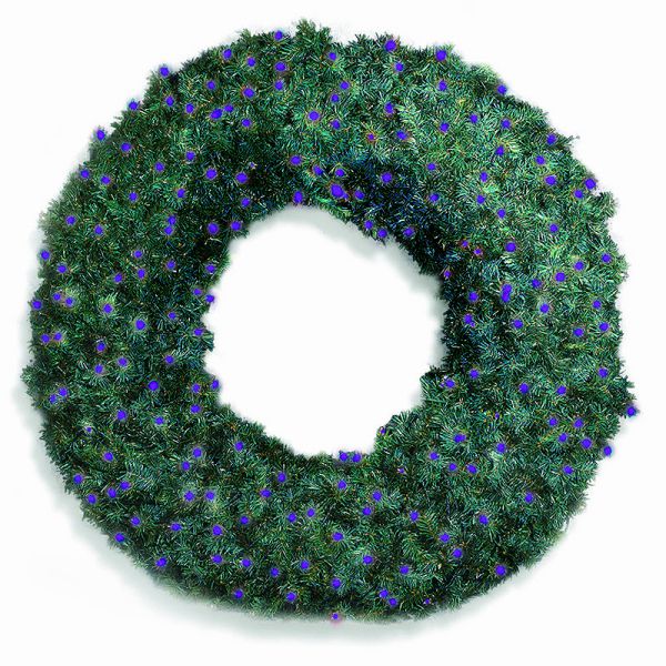72" Wreath with Concave LED Lights