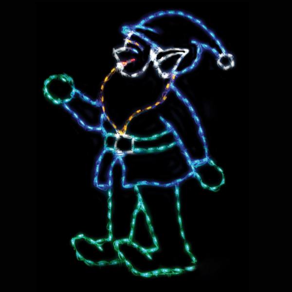 Elf Tending Golf Flag LED Display (40")