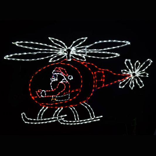 Santa Flying Helicopter Animated LED Display