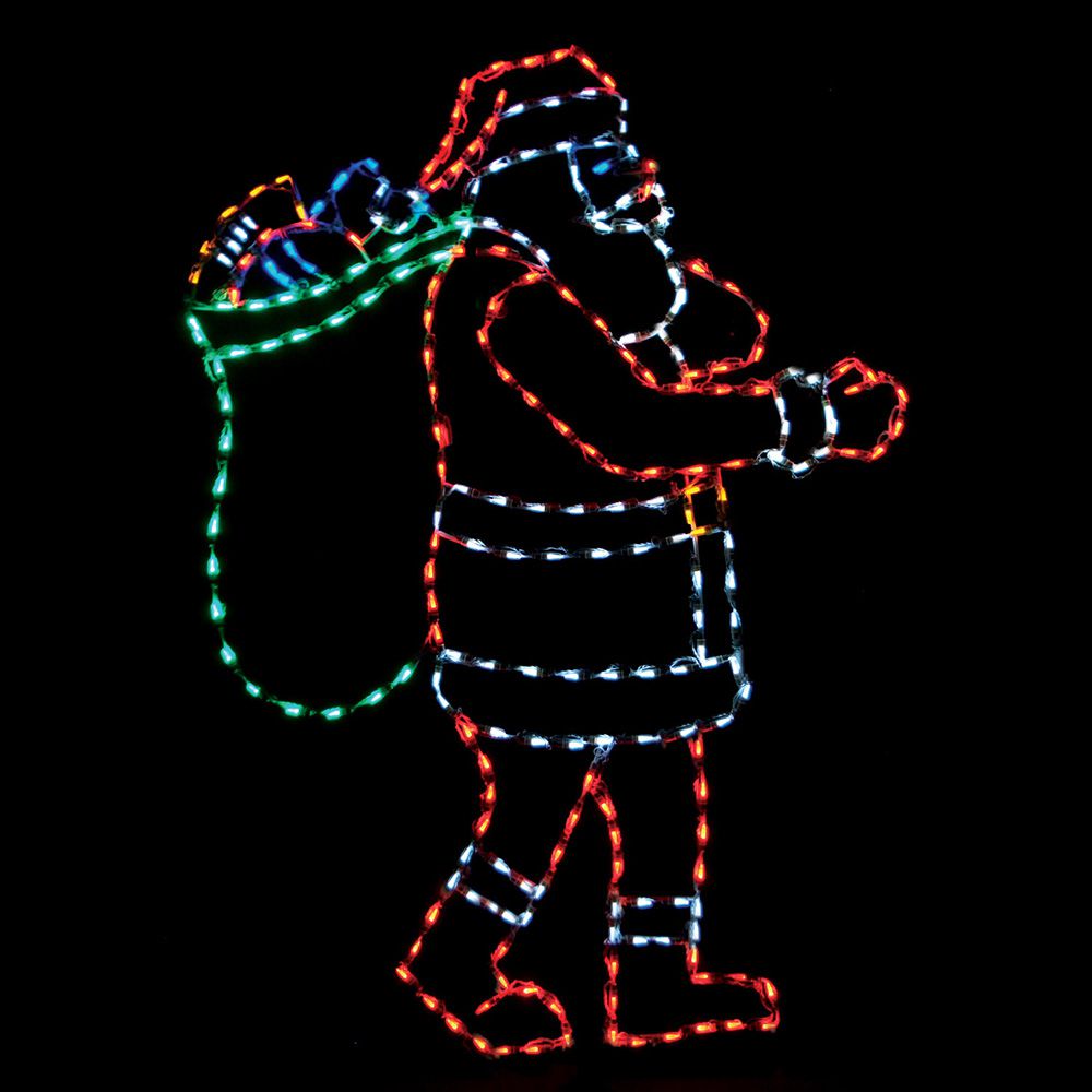 Santa with Gift Bag LED Display (48")