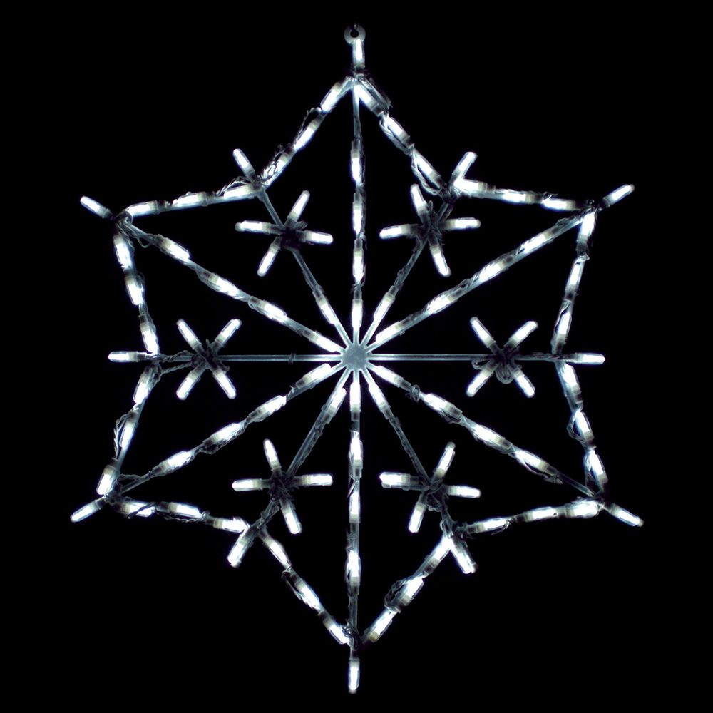 Hexagon Snowflake LED Display - White - 30 in