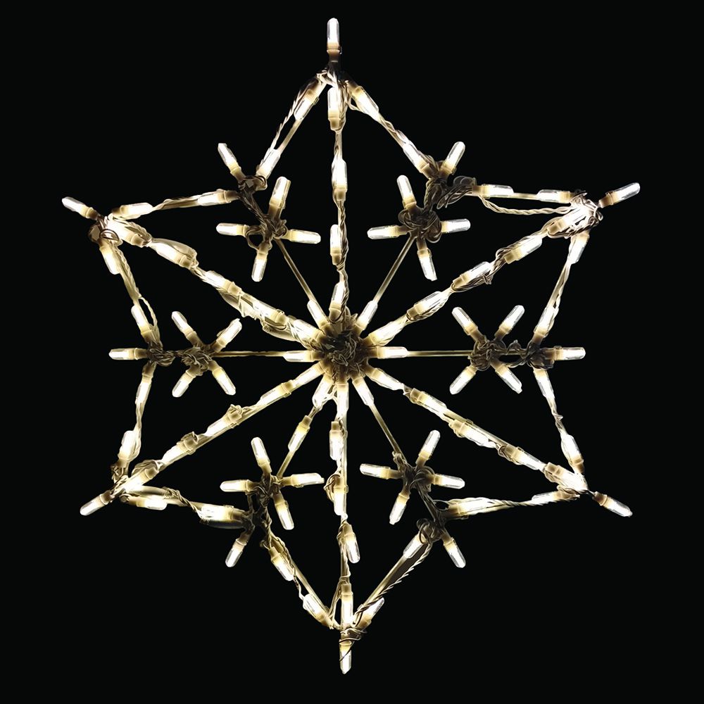 Hexagon Snowflake LED Display - Warm White (30")