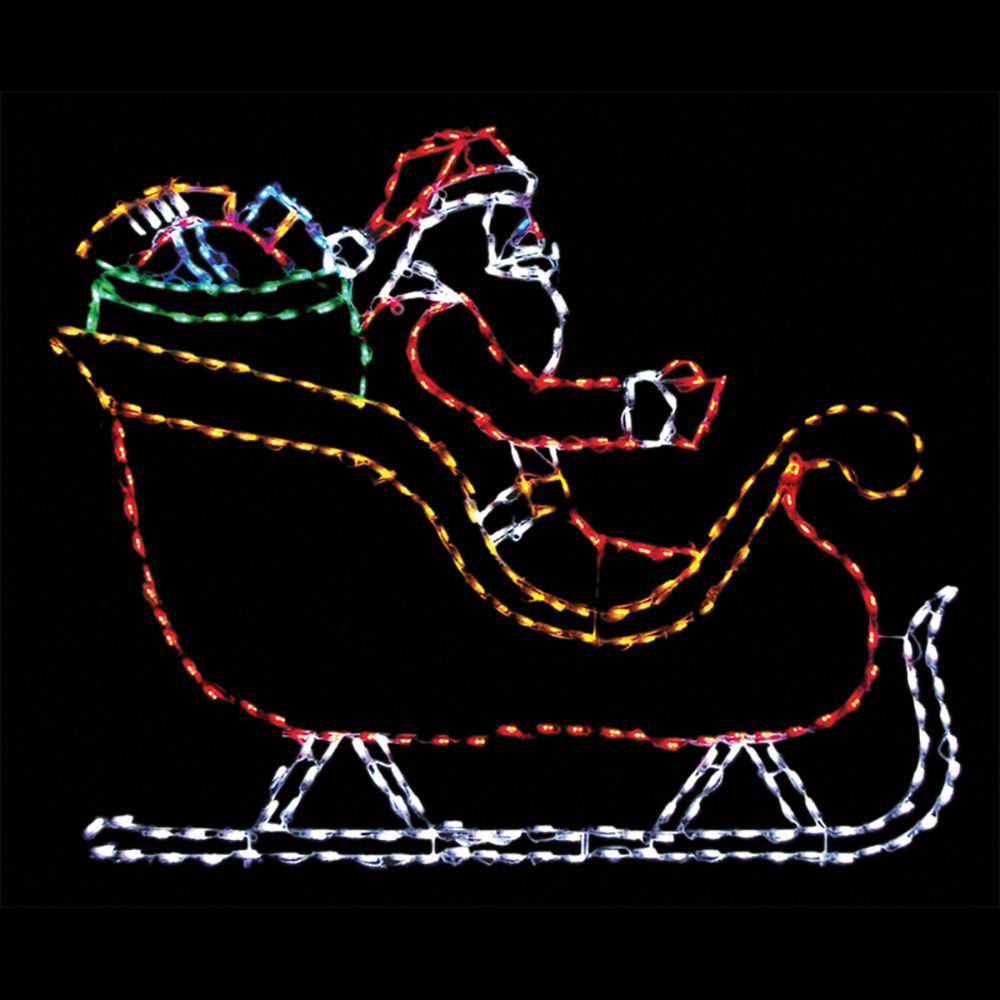 Santa in Sleigh with Gifts LED Display