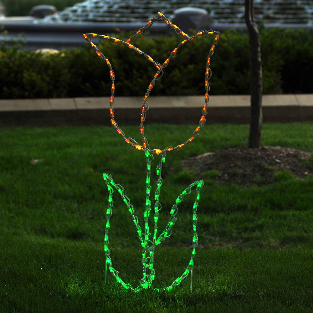 Tulip Flower LED Display - Yellow (53")