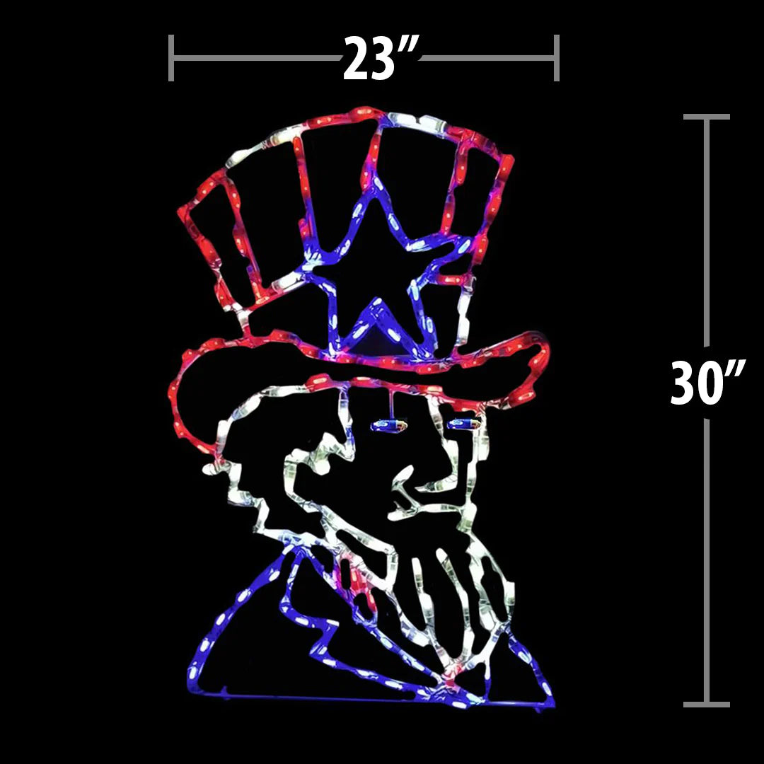 Uncle Sam Head Patriotic LED Display