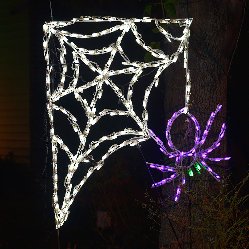Spider with Web Halloween LED Display (43")