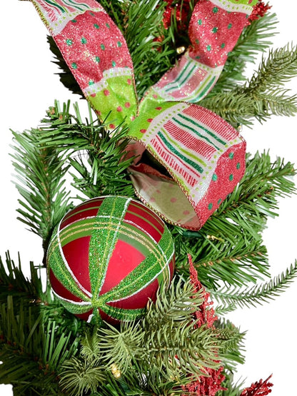 9' Festive Whimsy Decorated Garland with Battery Operated Lights