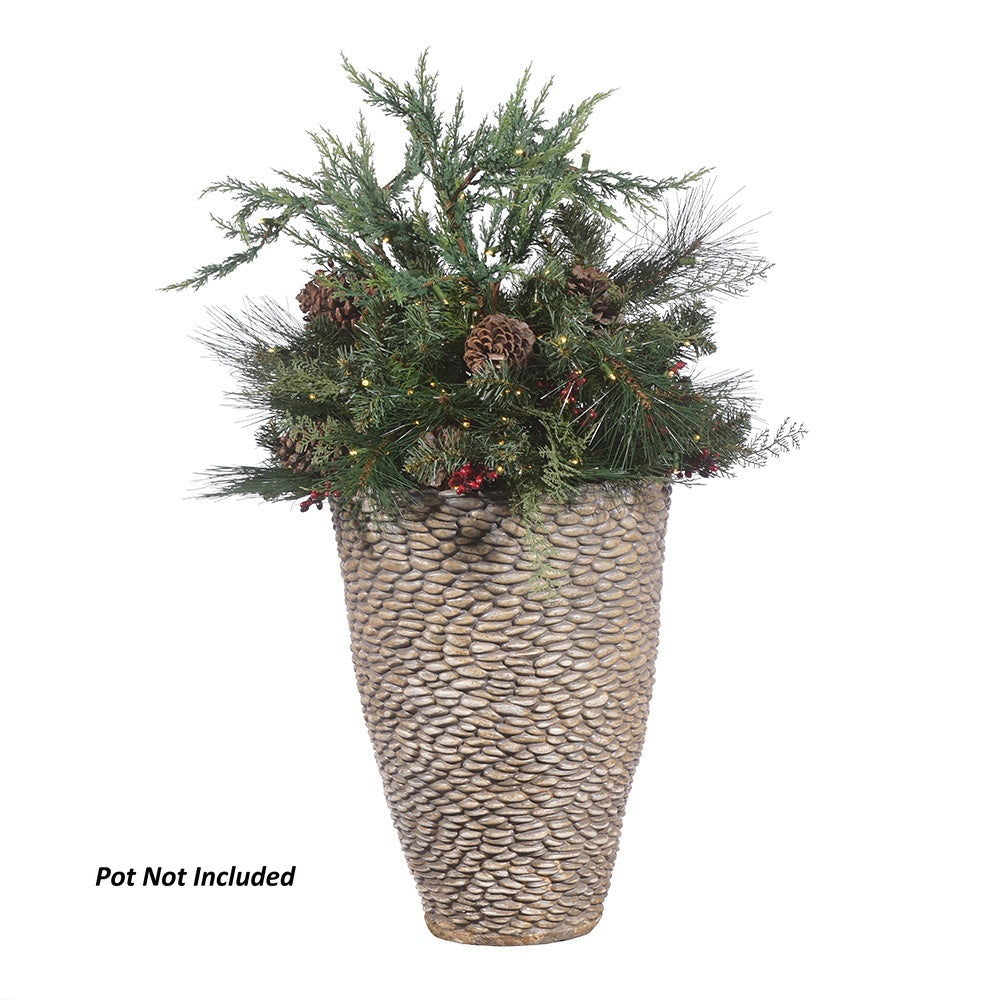 LED 30" Mountain Pine Container Filler AC Powered - lifestyle, pot not included