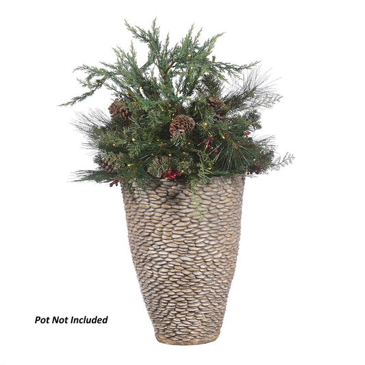 LED 30" Mountain Pine Container Filler AC Powered - lifestyle, pot not included