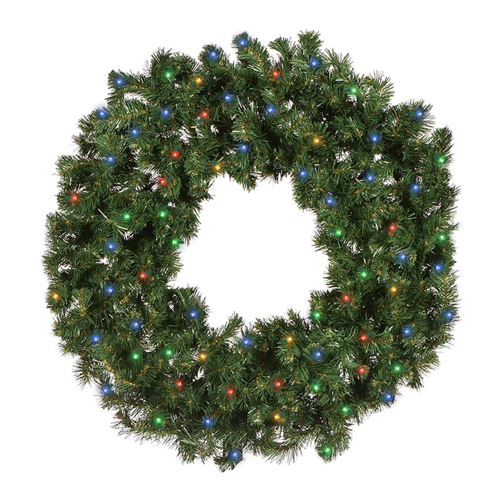 36" Sierra Fir Wreath with LED Concave Lights