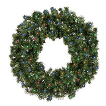 36" Sierra Fir Wreath with LED Concave Lights