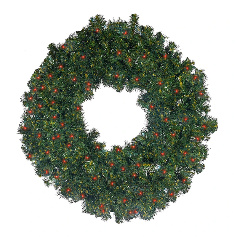 36" Sierra Fir Wreath with LED Concave Lights