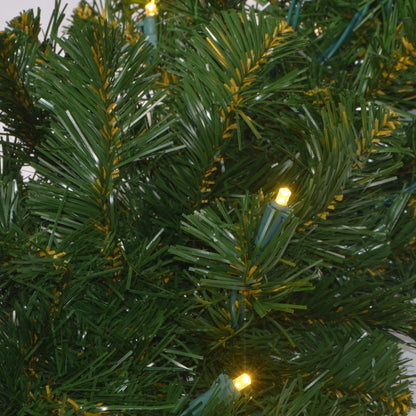 36" Sierra Fir Wreath with LED Concave Lights - greenery texture with lights, close-up 1