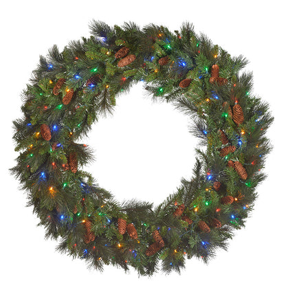 48" Mixed Noble Wreath with LED Concave Lights