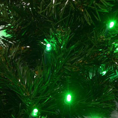 48" Sierra Fir Wreath with LED Concave Lights - greenery texture with lights, close-up 3