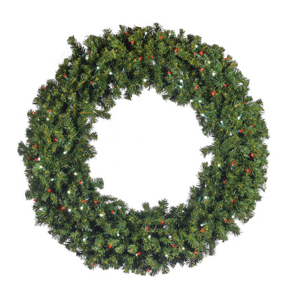 48" Sierra Fir Wreath with LED Concave Lights