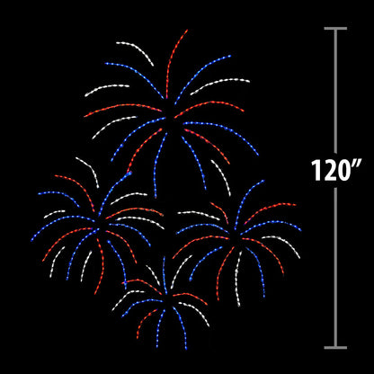 Animated Four Firework Stack LED Display