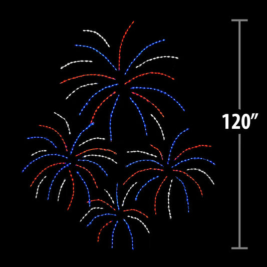 Animated Four Firework Stack LED Display
