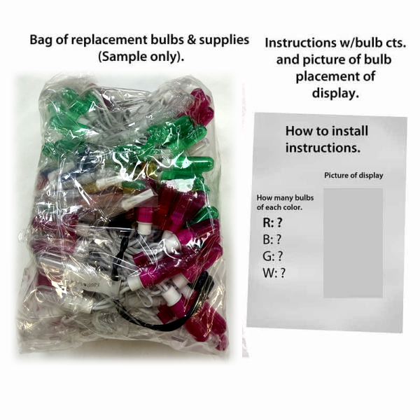 LED Snow Woman Replacement Strand - bag of replacement bulbs and supplies (sample only)