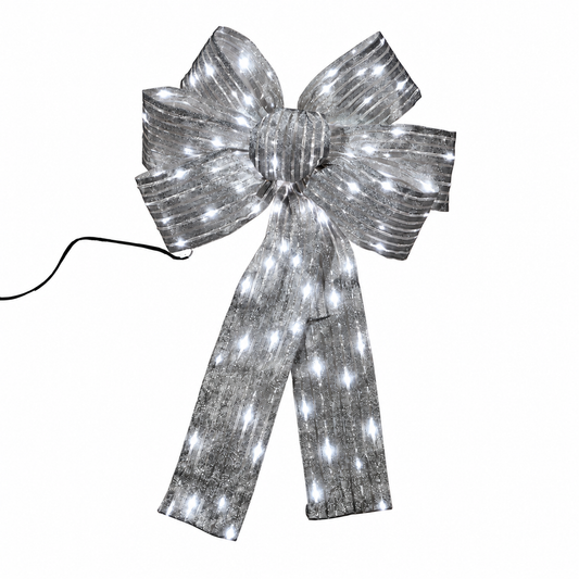 Illuma Bow 7 loops, Silver, A/C Twinkle Lights