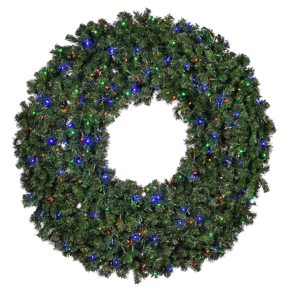 60" Sierra Fir Wreath with LED Concave Lights