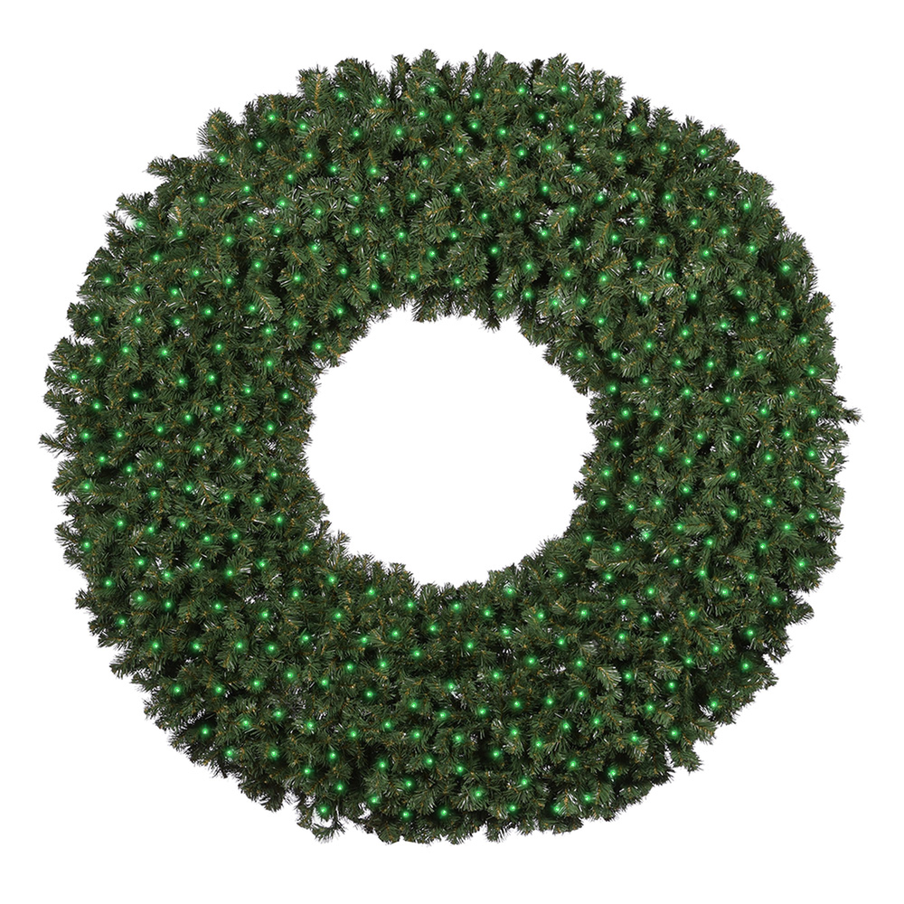 72" Sierra Fir Wreath with LED Concave Lights